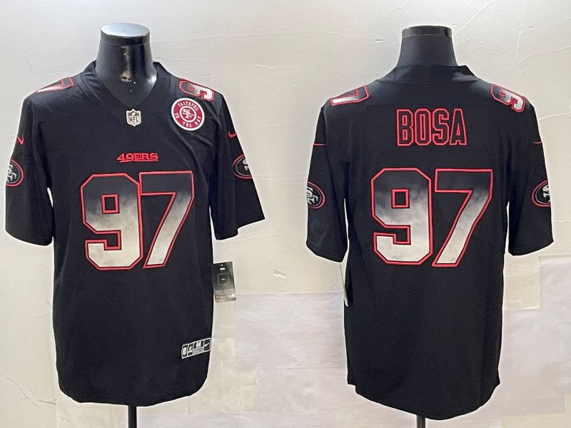Men San Francisco 49ers #97 Bosa Black Nike Smoke Fashion 2024 Limited NFL Jersey style 4->san francisco 49ers->NFL Jersey